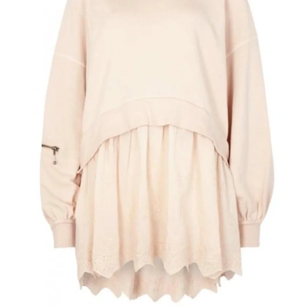 Free People Sweet Streets Muted Pink Tunic Style Hoodie Size Small - Picture 4 of 10
